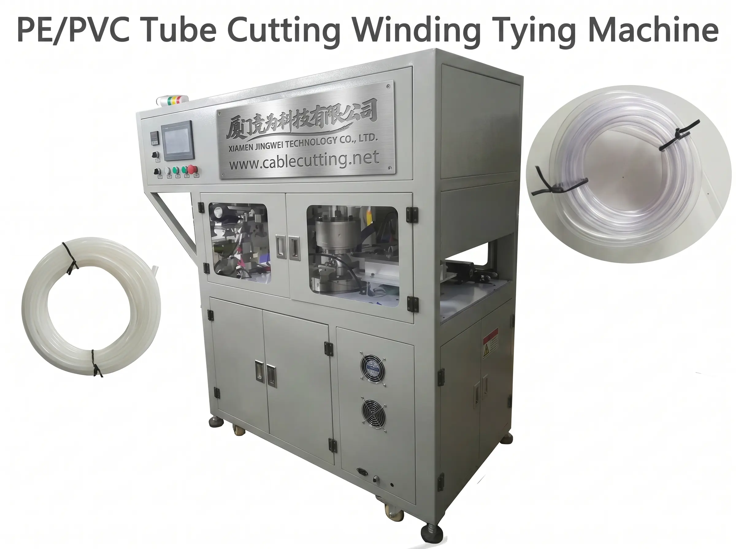 Efficiënte PE/PVC Buissnij- en Spoelbindmachine WPM-02SL | Automatische Verpakkingsoplossing