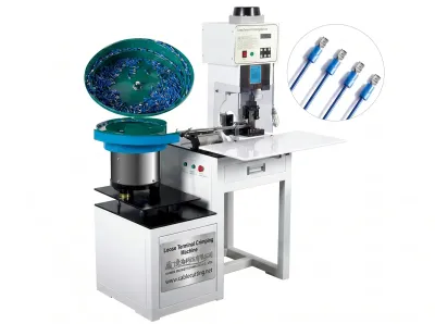Semi-automatische krimpmachine met trilplaatvoeding voor losse klemmen WPM-160