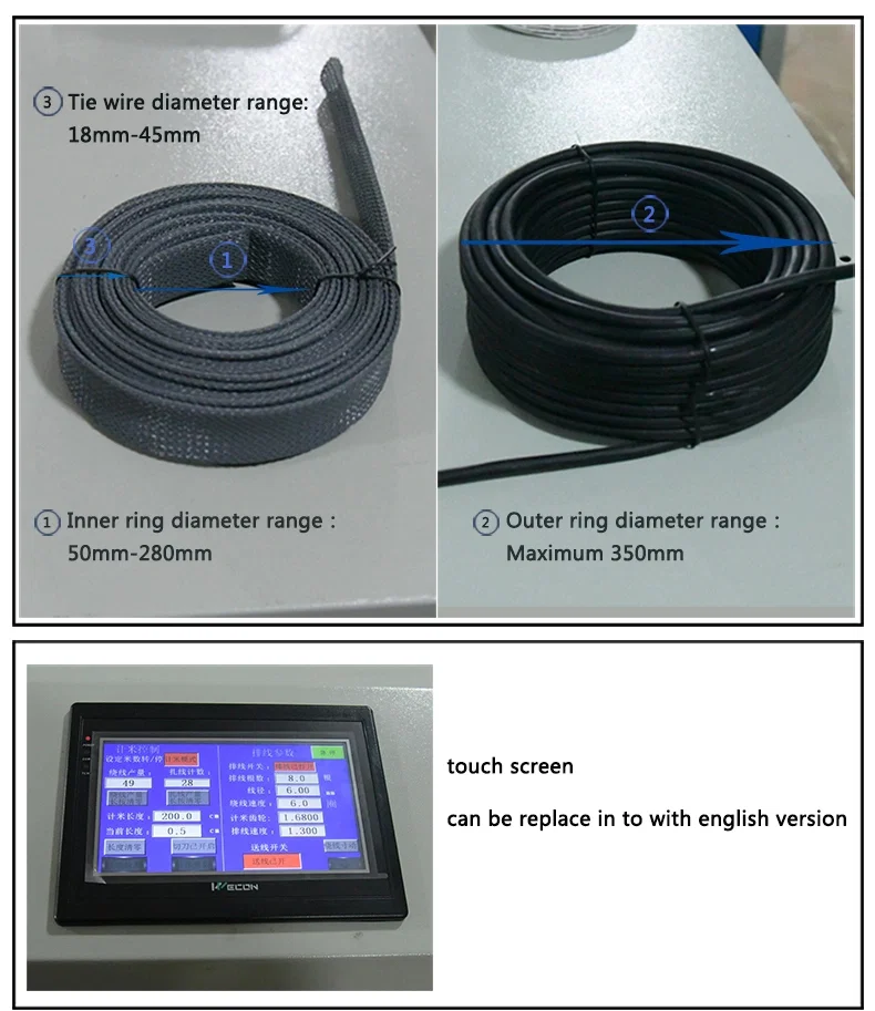 monster van semi-automatische kabelknipwikkeling wikkelmachine