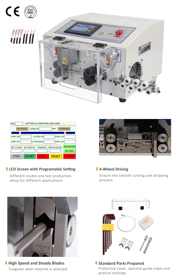 Double layer round sheath wire stripping cutting machine WPM-YH3 Fiber Wire Strip Machine, Jacket Cable Strip Machine, Cable Stripping Machinery Dubbellaagse ronde schede draad strippen snijmachine WPM-YH3 Vezel Draadstrip Machine, Jas Kabelstrip Machine, Kabel Strippen Machines