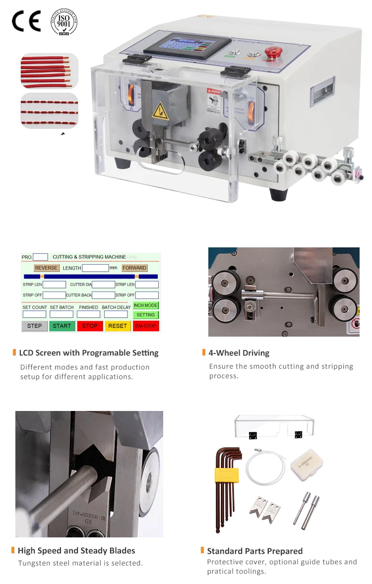  Touch Screen Control Draadstrippen Snijmachine voor 0,1-8 mm2 WPM-JES, draadknip- en stripmachine, automatische draadkabelsnij- en stripmachine, draadstripmachine 