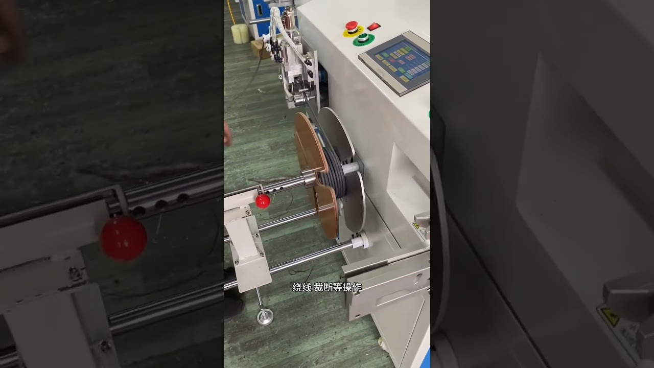 Automatische machine voor tellen, traverseren, wikkelen, snijden en binden van kabel 1-15 mm – grote rol splitsen