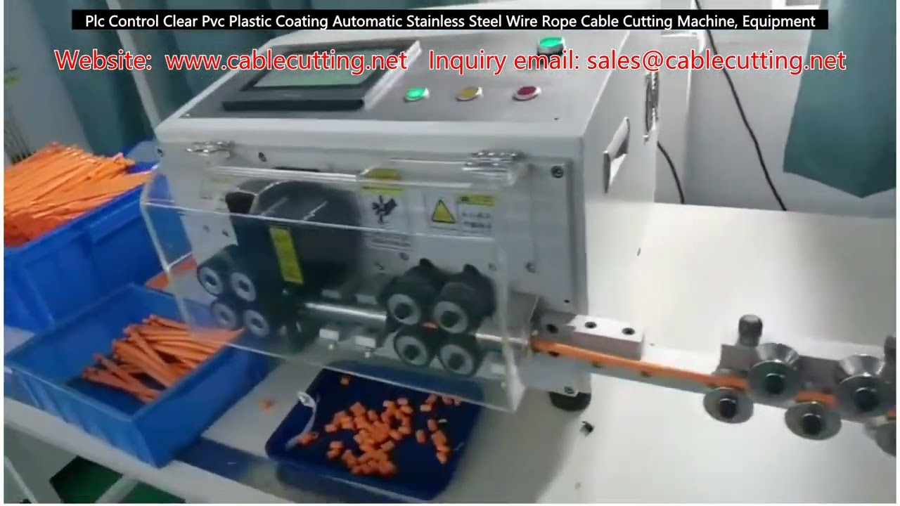 PLC-gestuurde automatische roestvrijstalen kabelknipper met heldere PVC-coating