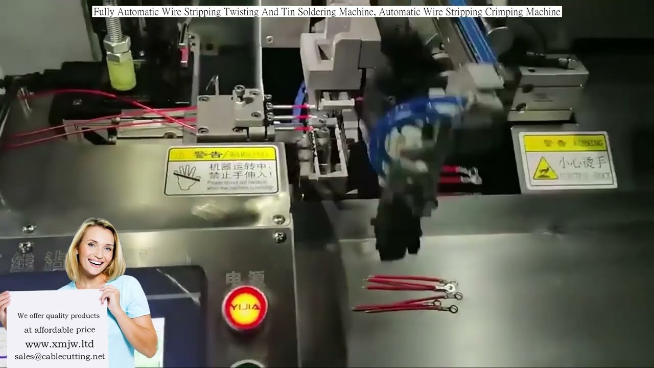 Volledig automatische draadstripmachine met twijn-, soldeer- en crimpfunctie