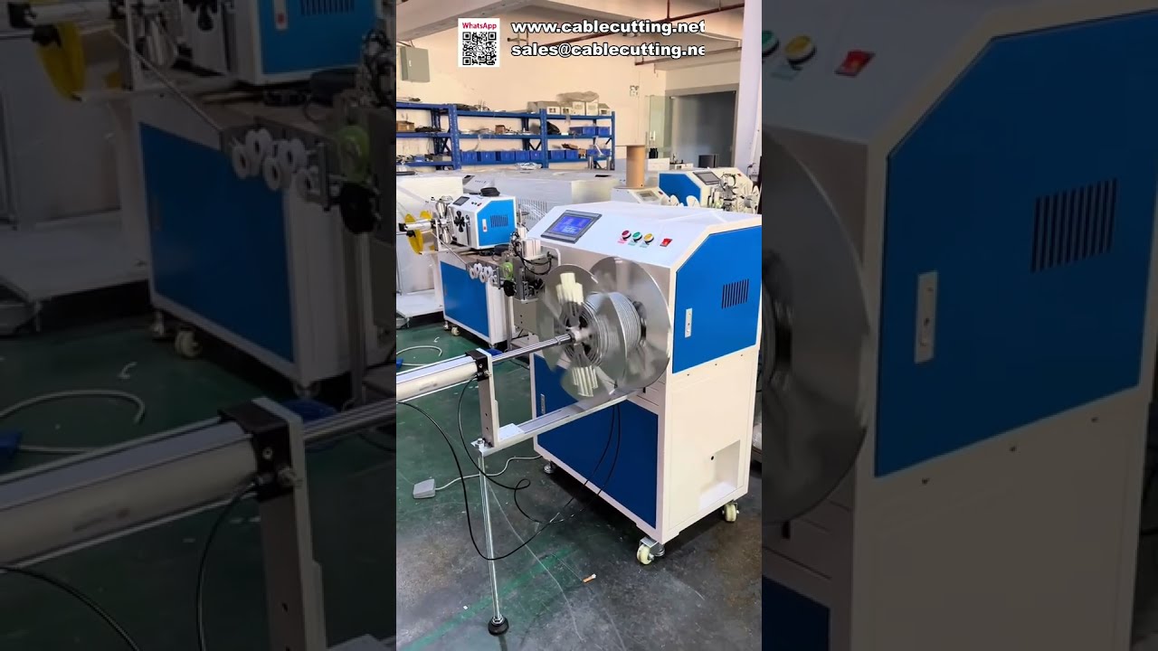 Automatische meter-tel-, snij- en oprolmachine voor diverse slangen